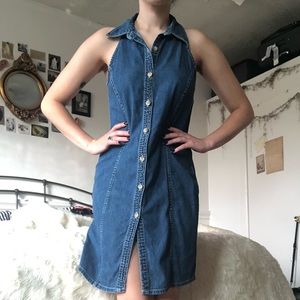 Button down denim dress